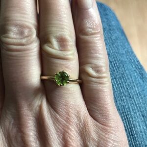 Gold Ring with Peridot Gemstone
